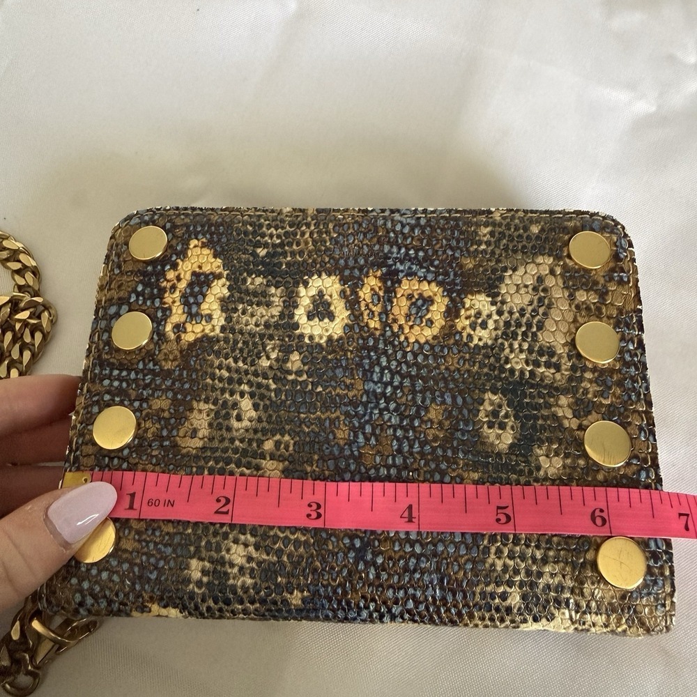 Hammitt Snake Print Rectangle Chain Wristlet Wallet Clutch Card Holder Bag Purse - Picture 15 of 16